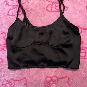 Women's Black Satin Bralette